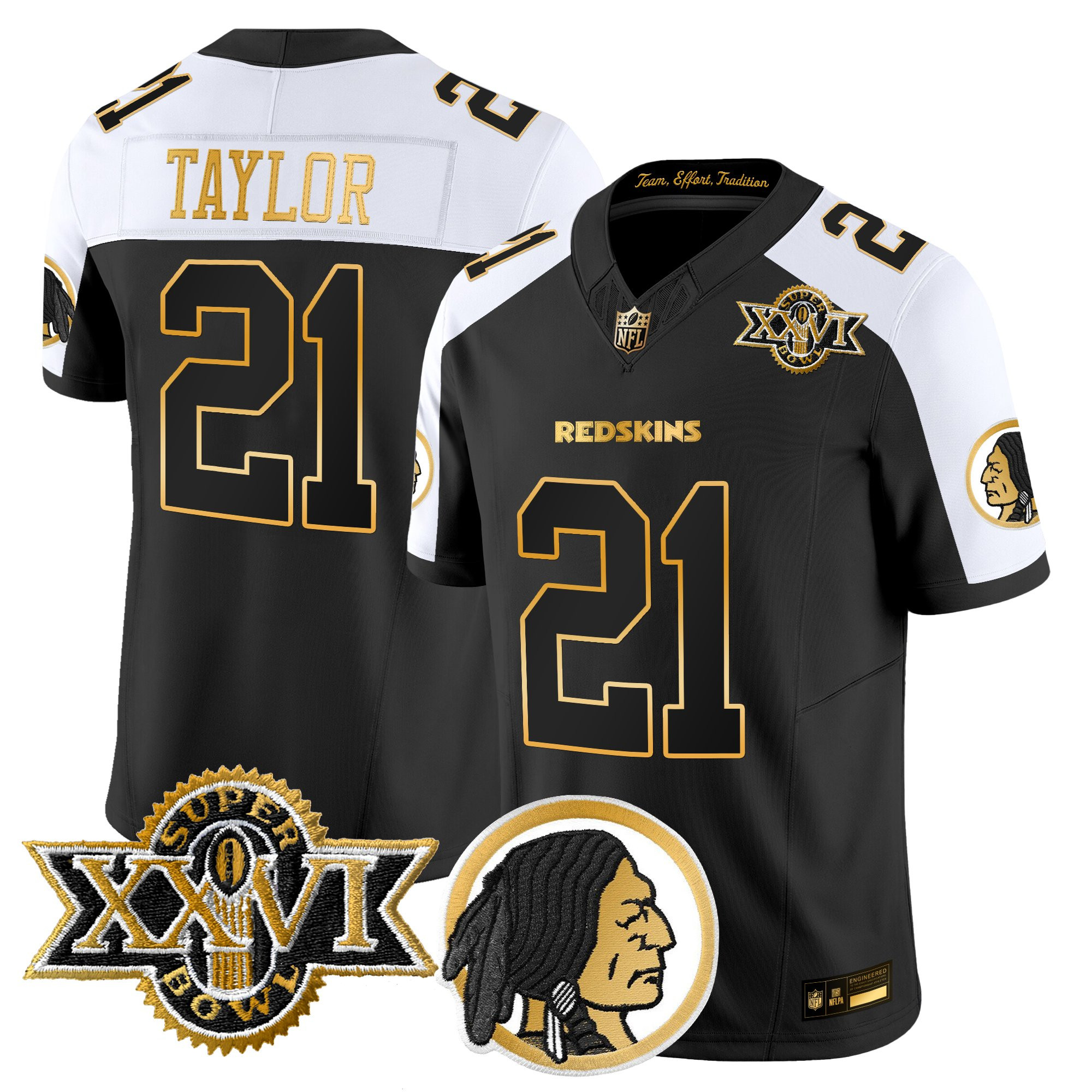 Men's Washington Redskins Throwback 1992 Super Bowl XXVI Patch Gold Vapor Limited Jersey - All Stitched - Image 37