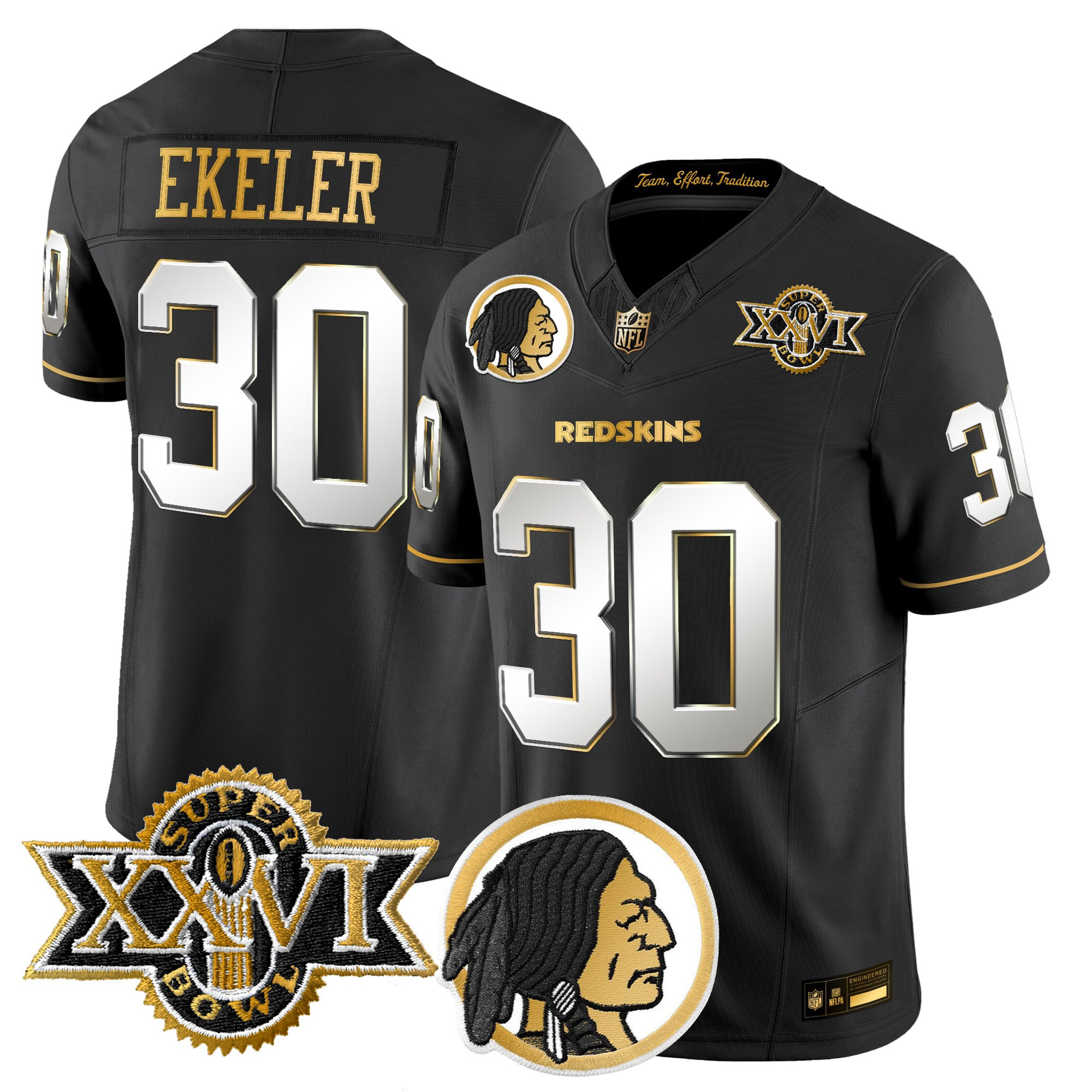 Men's Washington Redskins Throwback 1992 Super Bowl XXVI Patch Gold Vapor Limited Jersey - All Stitched - Image 24