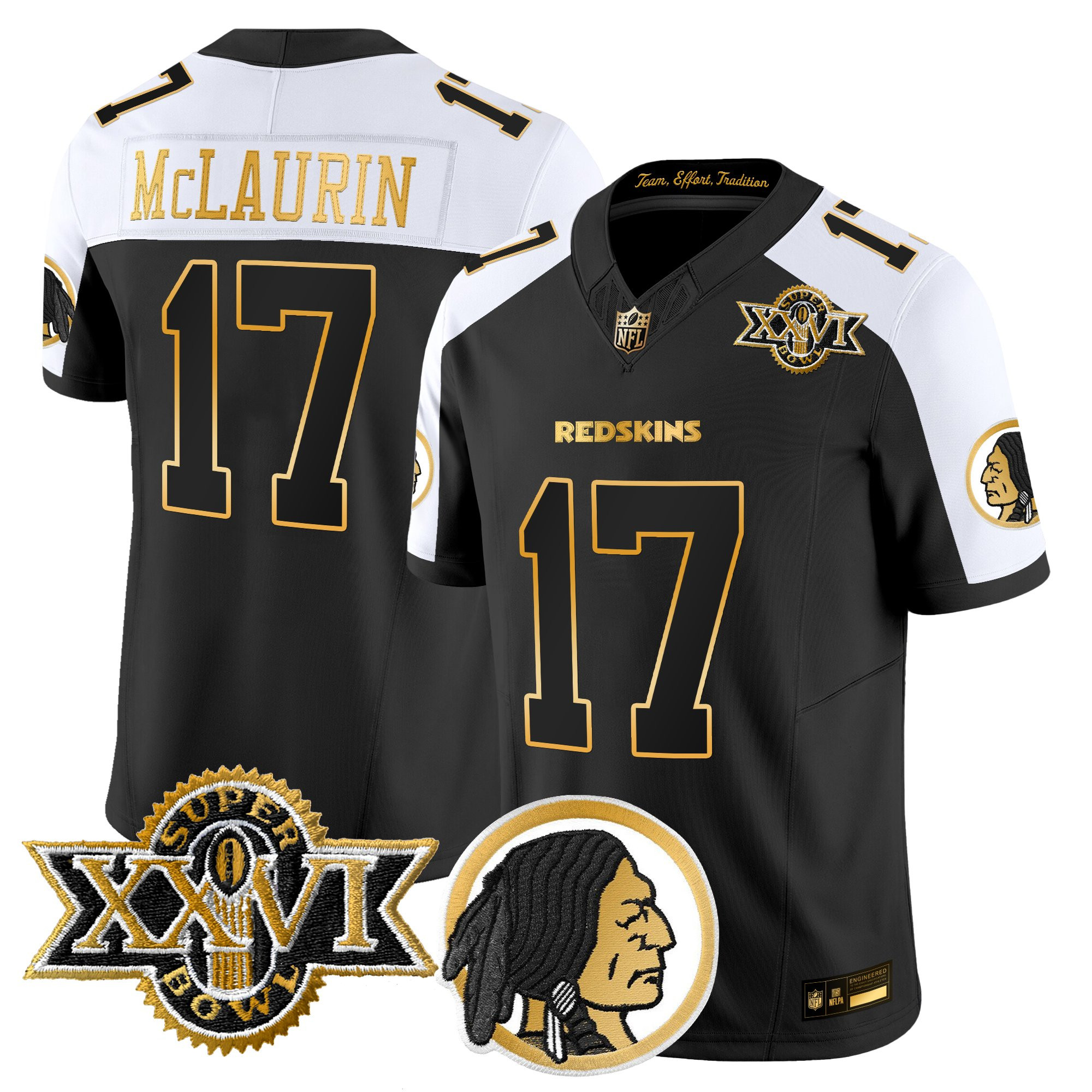 Men's Washington Redskins Throwback 1992 Super Bowl XXVI Patch Gold Vapor Limited Jersey - All Stitched - Image 36