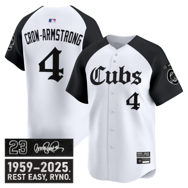 Men's Chicago Cubs 'Ryne Sandberg Tribute' Vapor Premier Limited Jersey - Gothic Edition - All Stitched - Image 28