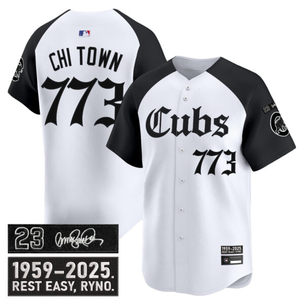 Men's Chicago Cubs 'Ryne Sandberg Tribute' Vapor Premier Limited Jersey - Gothic Edition - All Stitched - Image 22