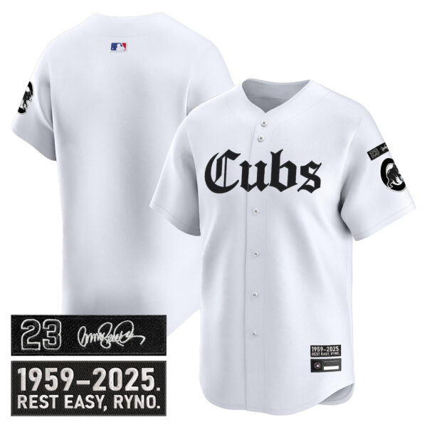 Men's Chicago Cubs 'Ryne Sandberg Tribute' Vapor Premier Limited Jersey - Gothic Edition - All Stitched - Image 20