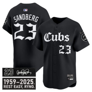 Men's Chicago Cubs 'Ryne Sandberg Tribute' Vapor Premier Limited Jersey - Gothic Edition - All Stitched