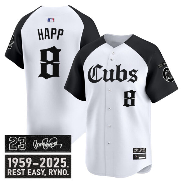 Men's Chicago Cubs 'Ryne Sandberg Tribute' Vapor Premier Limited Jersey - Gothic Edition - All Stitched - Image 25