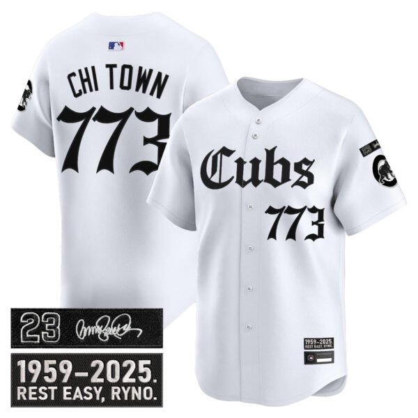 Men's Chicago Cubs 'Ryne Sandberg Tribute' Vapor Premier Limited Jersey - Gothic Edition - All Stitched - Image 12
