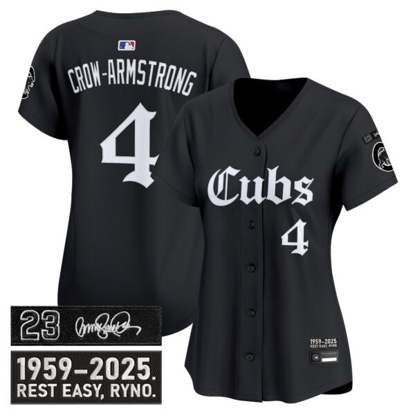 Women's Chicago Cubs 'Ryne Sandberg Tribute' Vapor Premier Limited Jersey - Gothic Edition - All Stitched - Image 8