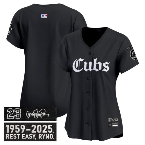 Women's Chicago Cubs 'Ryne Sandberg Tribute' Vapor Premier Limited Jersey - Gothic Edition - All Stitched - Image 10