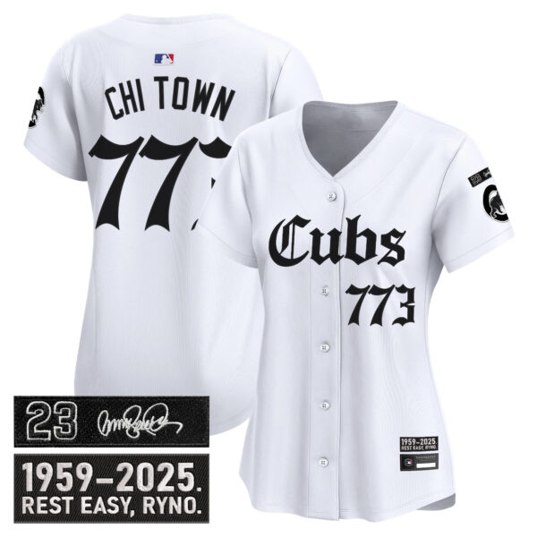 Women's Chicago Cubs 'Ryne Sandberg Tribute' Vapor Premier Limited Jersey - Gothic Edition - All Stitched - Image 12