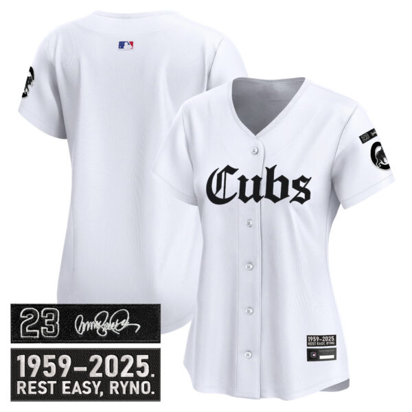 Women's Chicago Cubs 'Ryne Sandberg Tribute' Vapor Premier Limited Jersey - Gothic Edition - All Stitched - Image 20