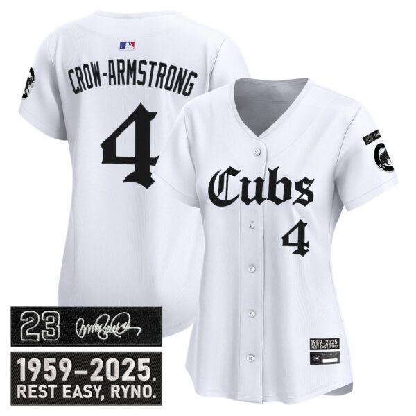 Women's Chicago Cubs 'Ryne Sandberg Tribute' Vapor Premier Limited Jersey - Gothic Edition - All Stitched - Image 18