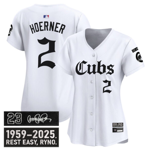 Women's Chicago Cubs 'Ryne Sandberg Tribute' Vapor Premier Limited Jersey - Gothic Edition - All Stitched - Image 16