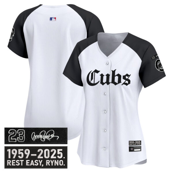 Women's Chicago Cubs 'Ryne Sandberg Tribute' Vapor Premier Limited Jersey - Gothic Edition - All Stitched - Image 30