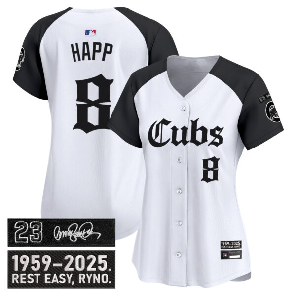 Women's Chicago Cubs 'Ryne Sandberg Tribute' Vapor Premier Limited Jersey - Gothic Edition - All Stitched - Image 25