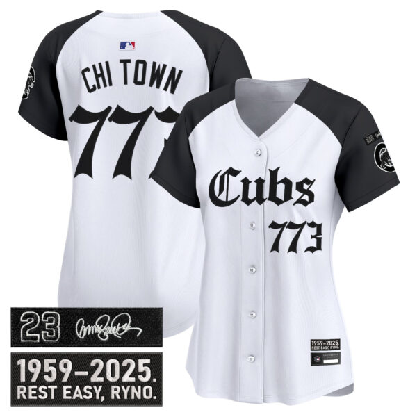 Women's Chicago Cubs 'Ryne Sandberg Tribute' Vapor Premier Limited Jersey - Gothic Edition - All Stitched - Image 22