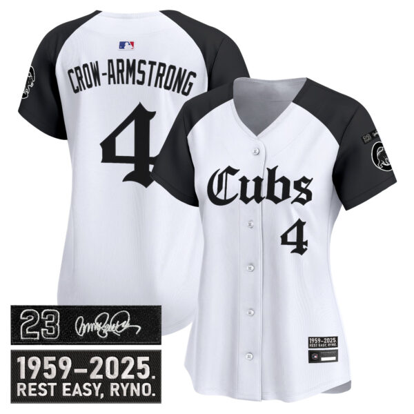 Women's Chicago Cubs 'Ryne Sandberg Tribute' Vapor Premier Limited Jersey - Gothic Edition - All Stitched - Image 28