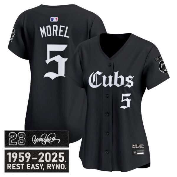 Women's Chicago Cubs 'Ryne Sandberg Tribute' Vapor Premier Limited Jersey - Gothic Edition - All Stitched - Image 7