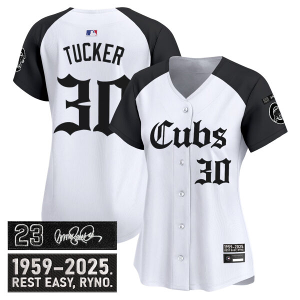 Women's Chicago Cubs 'Ryne Sandberg Tribute' Vapor Premier Limited Jersey - Gothic Edition - All Stitched - Image 23