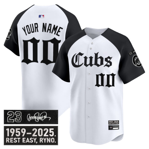 Chicago Cubs 'Ryne Sandberg Tribute' Vapor Premier Limited Custom Jersey - Gothic Edition - All Stitched - Image 3