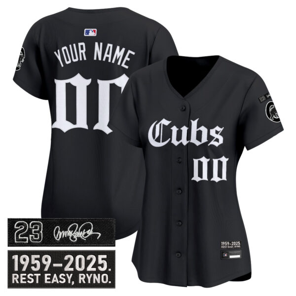 Chicago Cubs 'Ryne Sandberg Tribute' Vapor Premier Limited Custom Jersey - Gothic Edition - All Stitched - Image 4
