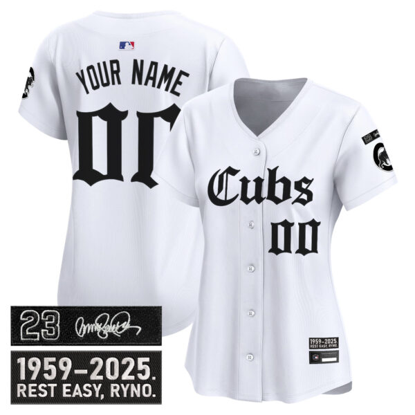 Chicago Cubs 'Ryne Sandberg Tribute' Vapor Premier Limited Custom Jersey - Gothic Edition - All Stitched - Image 5