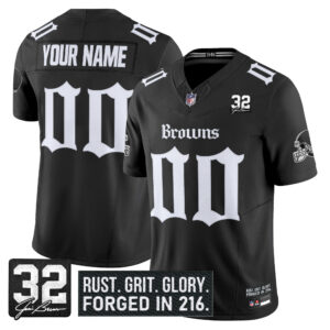 Cleveland Browns 'Gothic Dawg Shadows Drop' Vapor Limited Custom Jersey - All Stitched