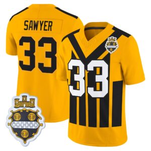 Men's Pittsburgh Steelers 1933 Patch Throwback Vapor Limited Jersey V2 - All Stitched
