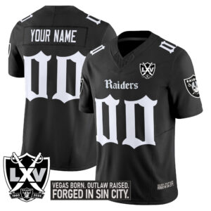 Las Vegas Raiders 'Gothic Sin City Shadows Edition' Vapor Limited Custom Jersey V2 - All Stitched
