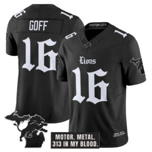 Men's Detroit Lions 'Gothic Motor Grit Edition' Vapor Limited Jersey V2 - All Stitched