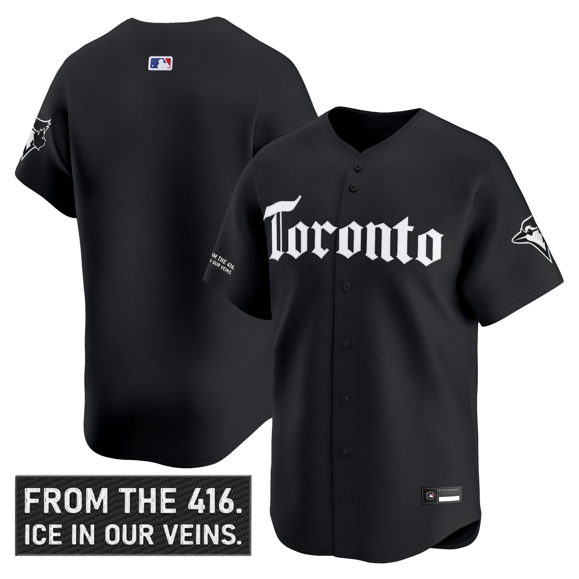 Men's Toronto Blue Jays 'Gothic North Edition' Vapor Premier Limited Jersey - All Stitched - Image 7