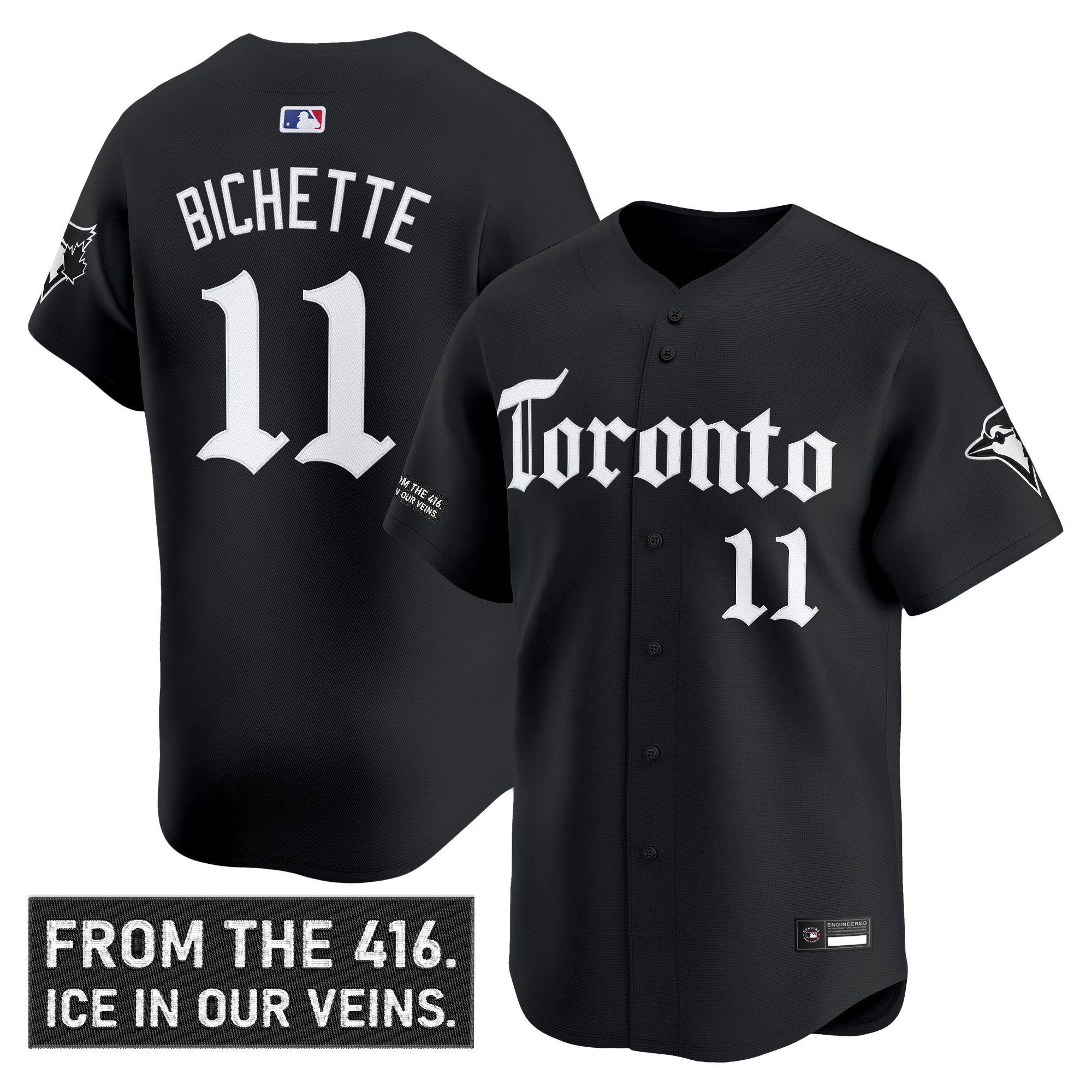 Men's Toronto Blue Jays 'Gothic North Edition' Vapor Premier Limited Jersey - All Stitched - Image 3