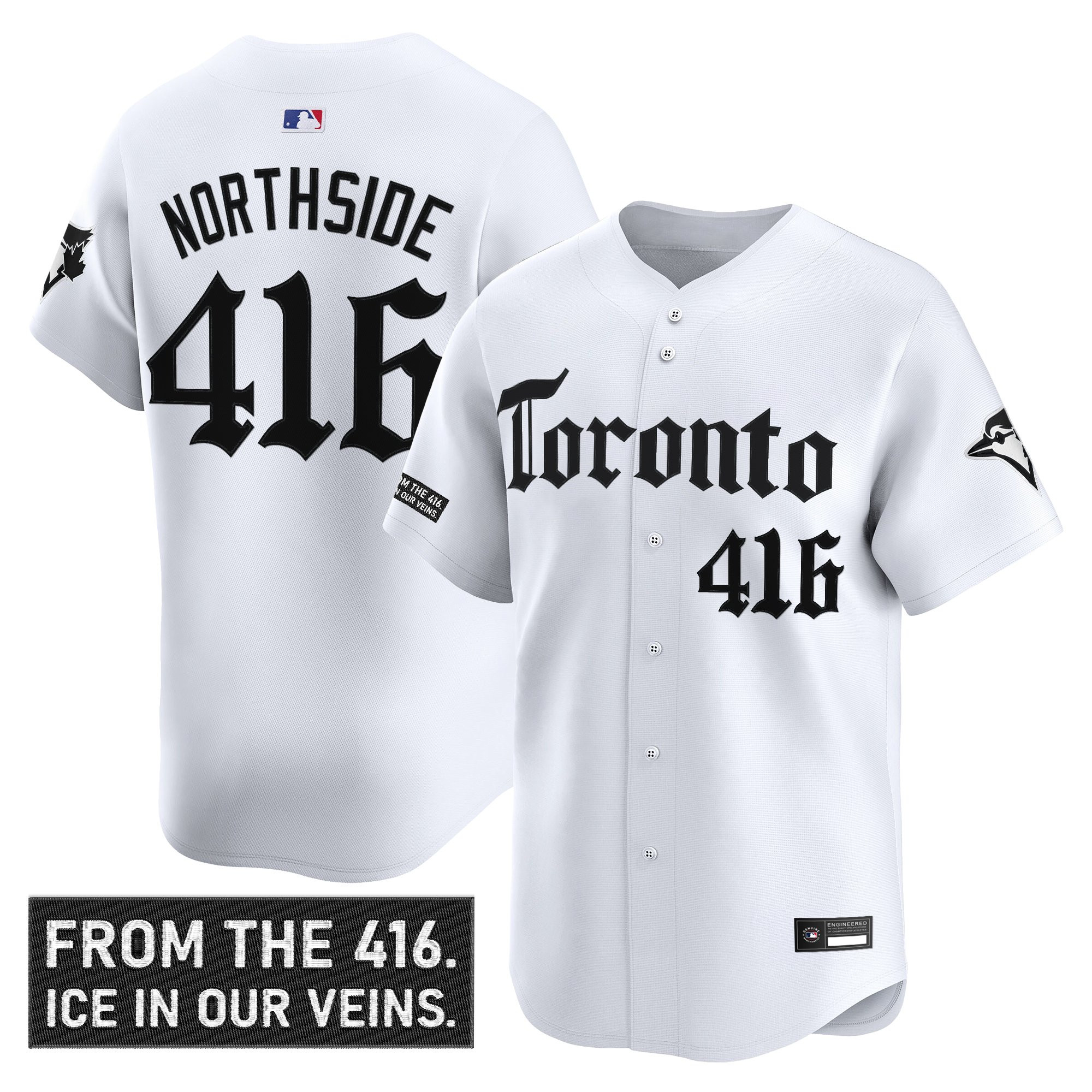 Men's Toronto Blue Jays 'Gothic North Edition' Vapor Premier Limited Jersey - All Stitched - Image 9