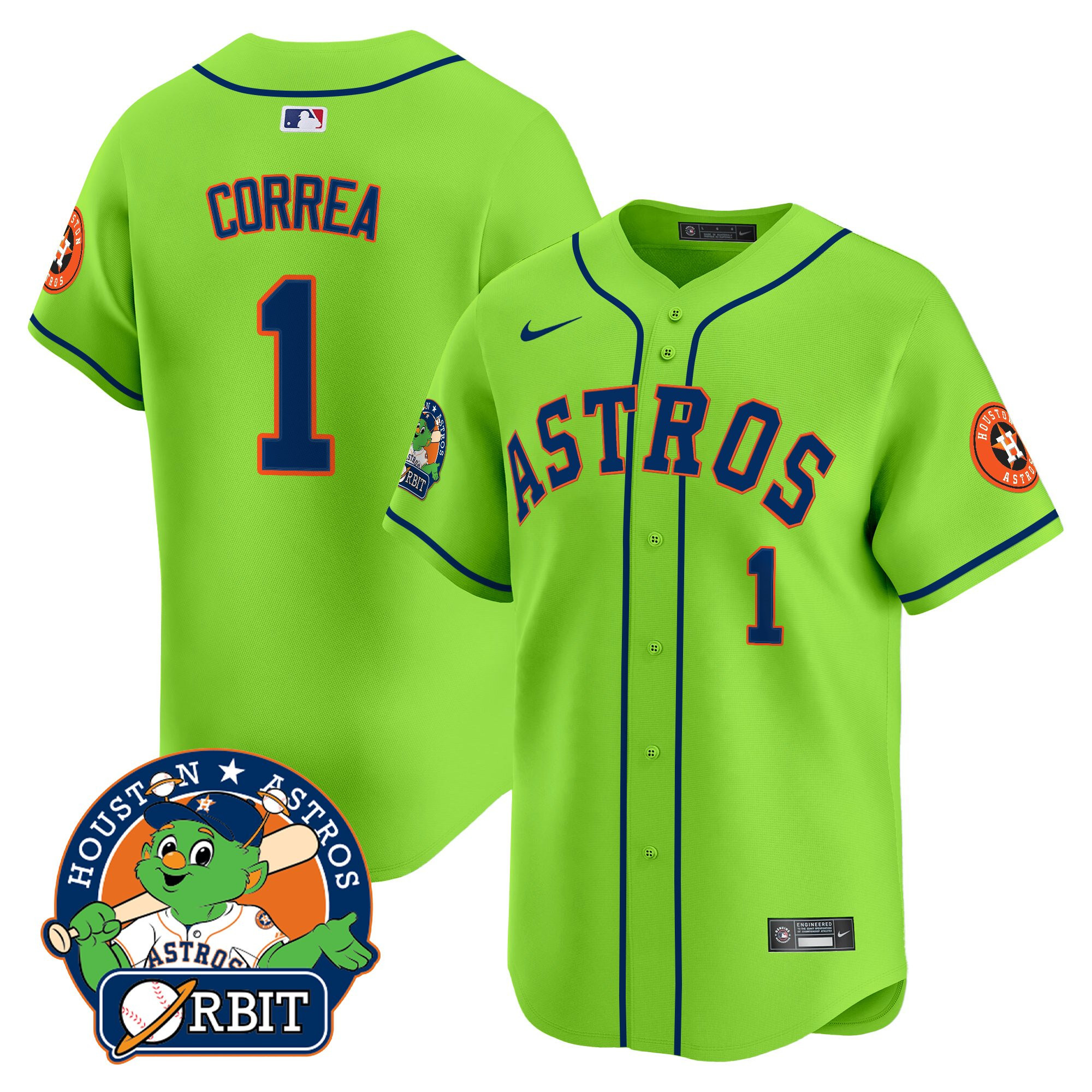 Men's Astros Orbit Patch Vapor Premier Limited Jersey V2 - All Stitched - Image 9