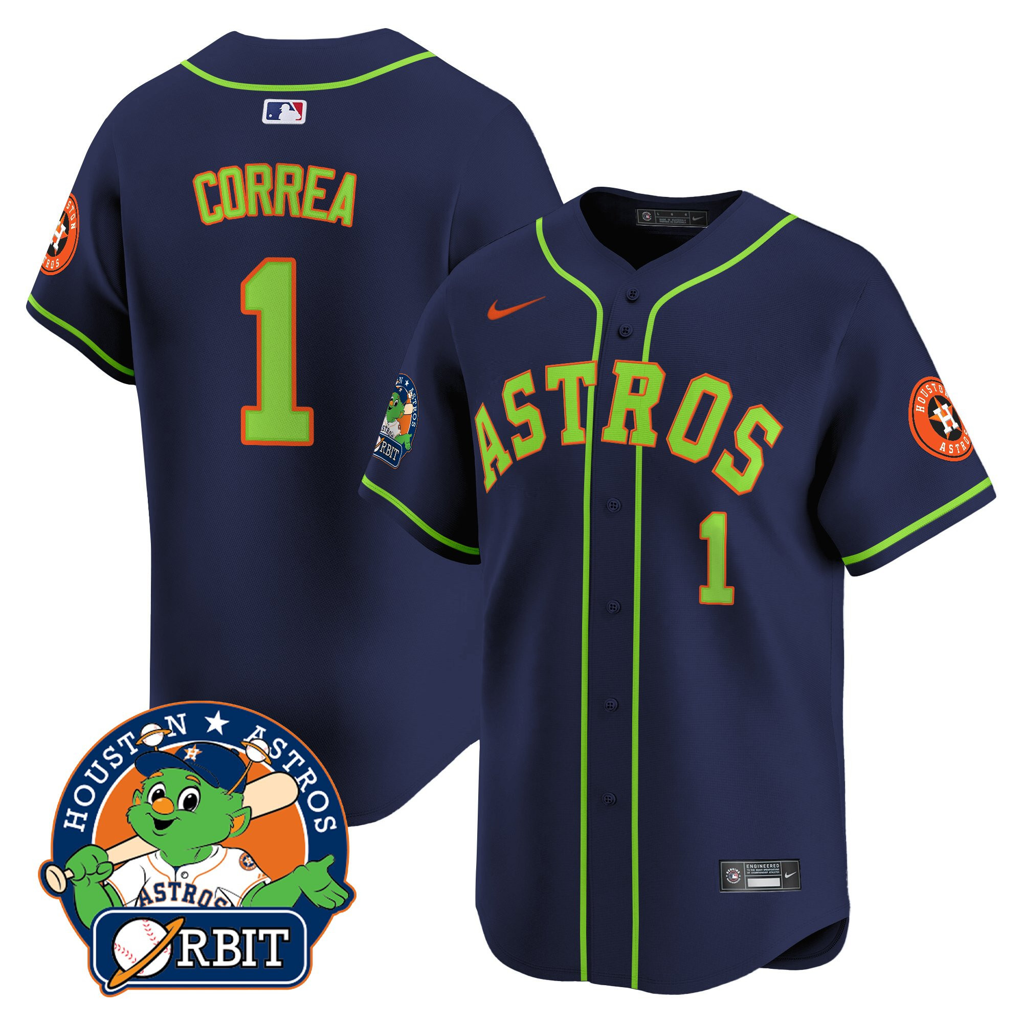 Men's Astros Orbit Patch Vapor Premier Limited Jersey V2 - All Stitched - Image 29