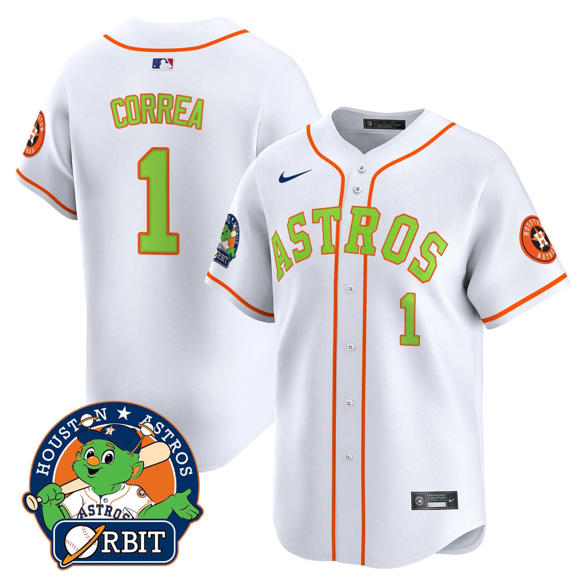 Men's Astros Orbit Patch Vapor Premier Limited Jersey V2 - All Stitched - Image 19