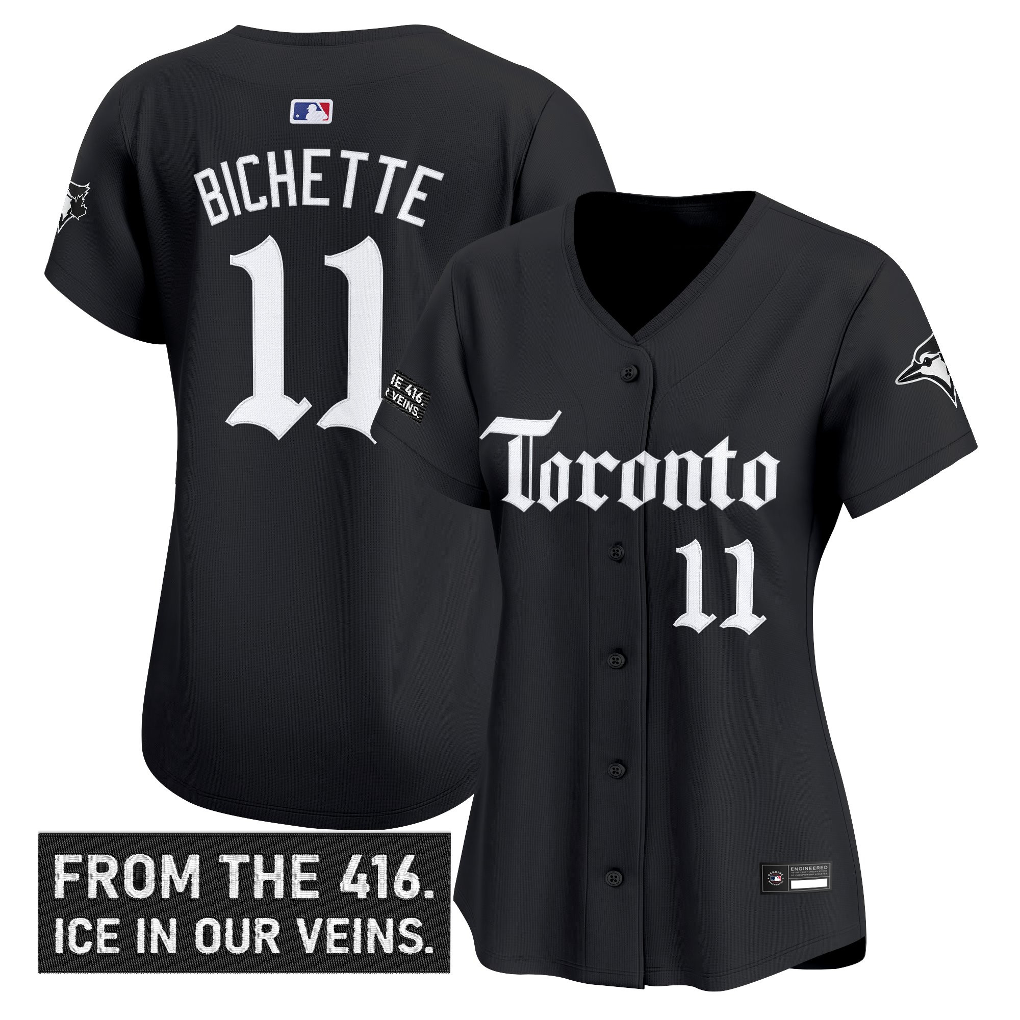 Women's Toronto Blue Jays 'Gothic North Edition' Vapor Premier Limited Jersey - All Stitched - Image 3