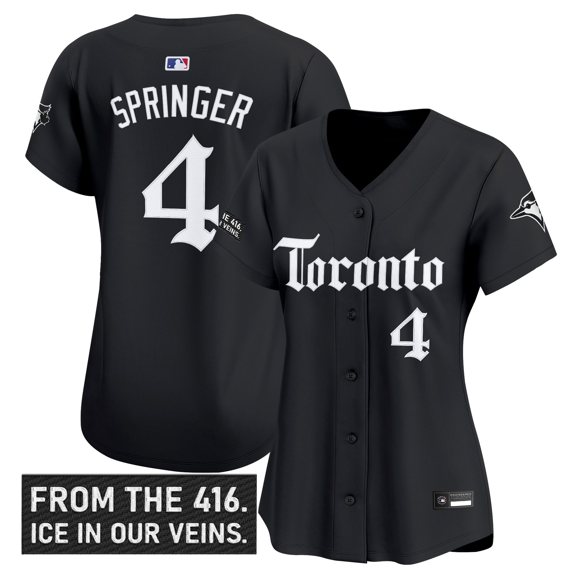 Women's Toronto Blue Jays 'Gothic North Edition' Vapor Premier Limited Jersey - All Stitched - Image 6