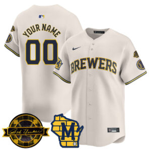 Milwaukee Brewers Bob Uecker Patch Vapor Limited Custom Jersey - All Stitched