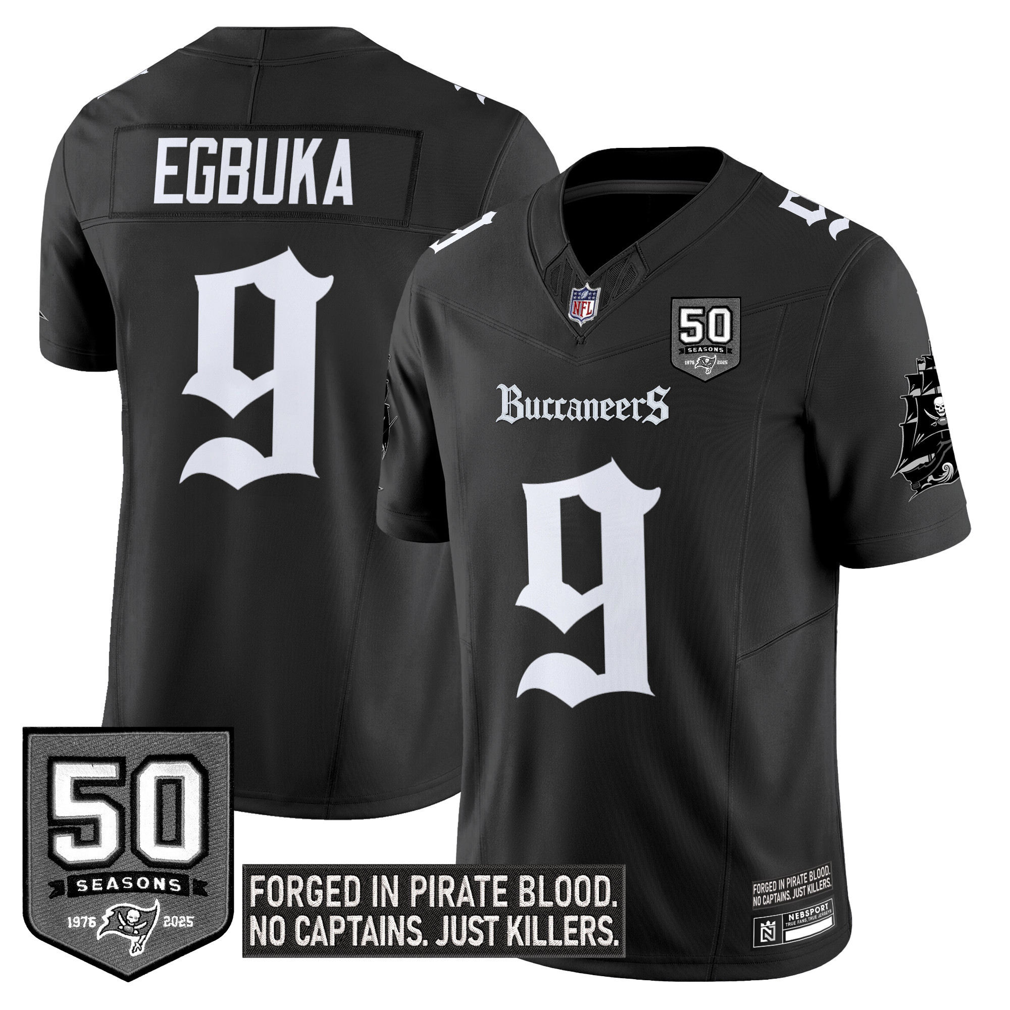 Men's Tampa Bay Buccaneers 'Gothic Pirate Shadows Edition' Vapor Limited Jersey - All Stitched - Image 4
