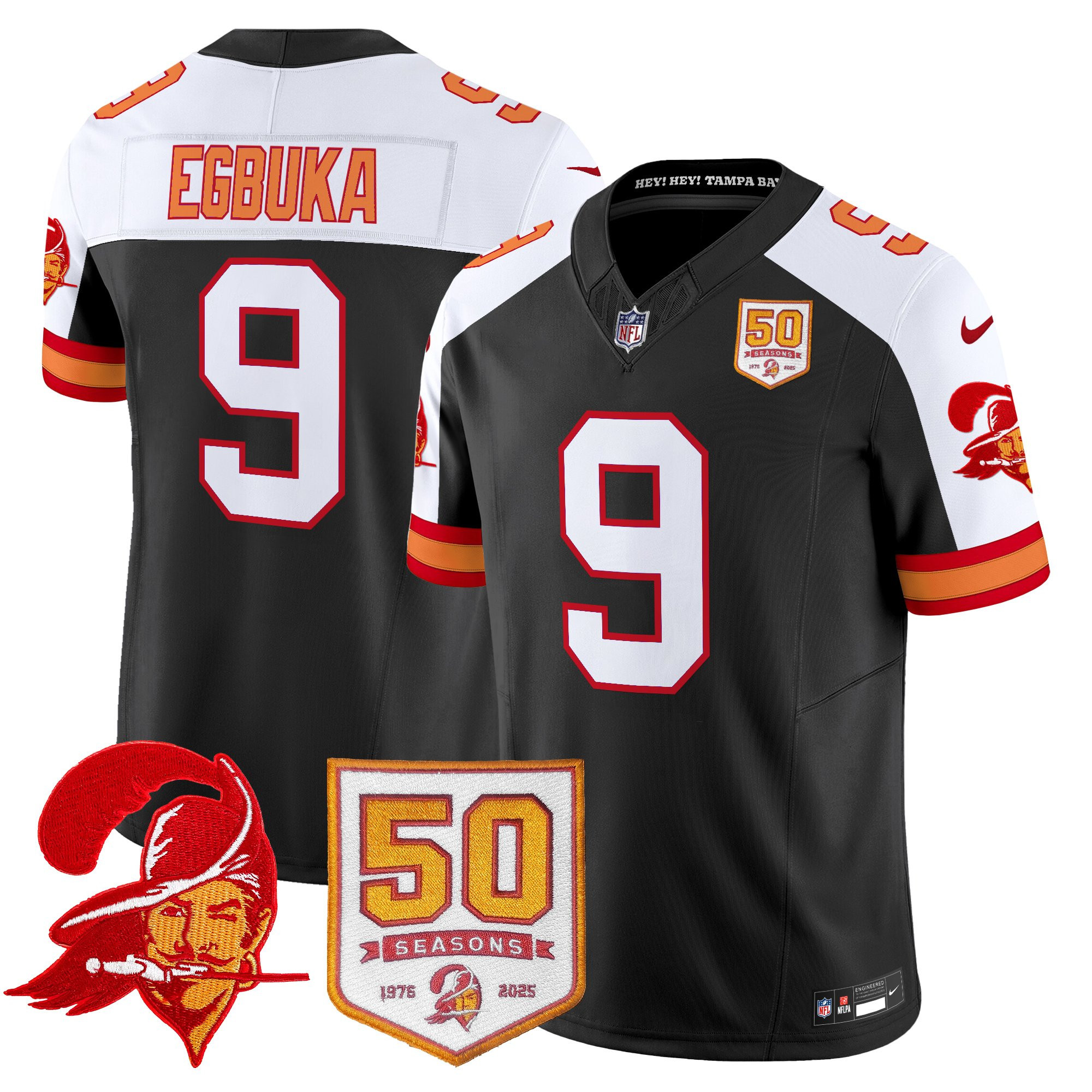 Men's Tampa Bay Buccaneers Throwback 50th Season Patch Vapor Limited Jersey - All Stitched - Image 39