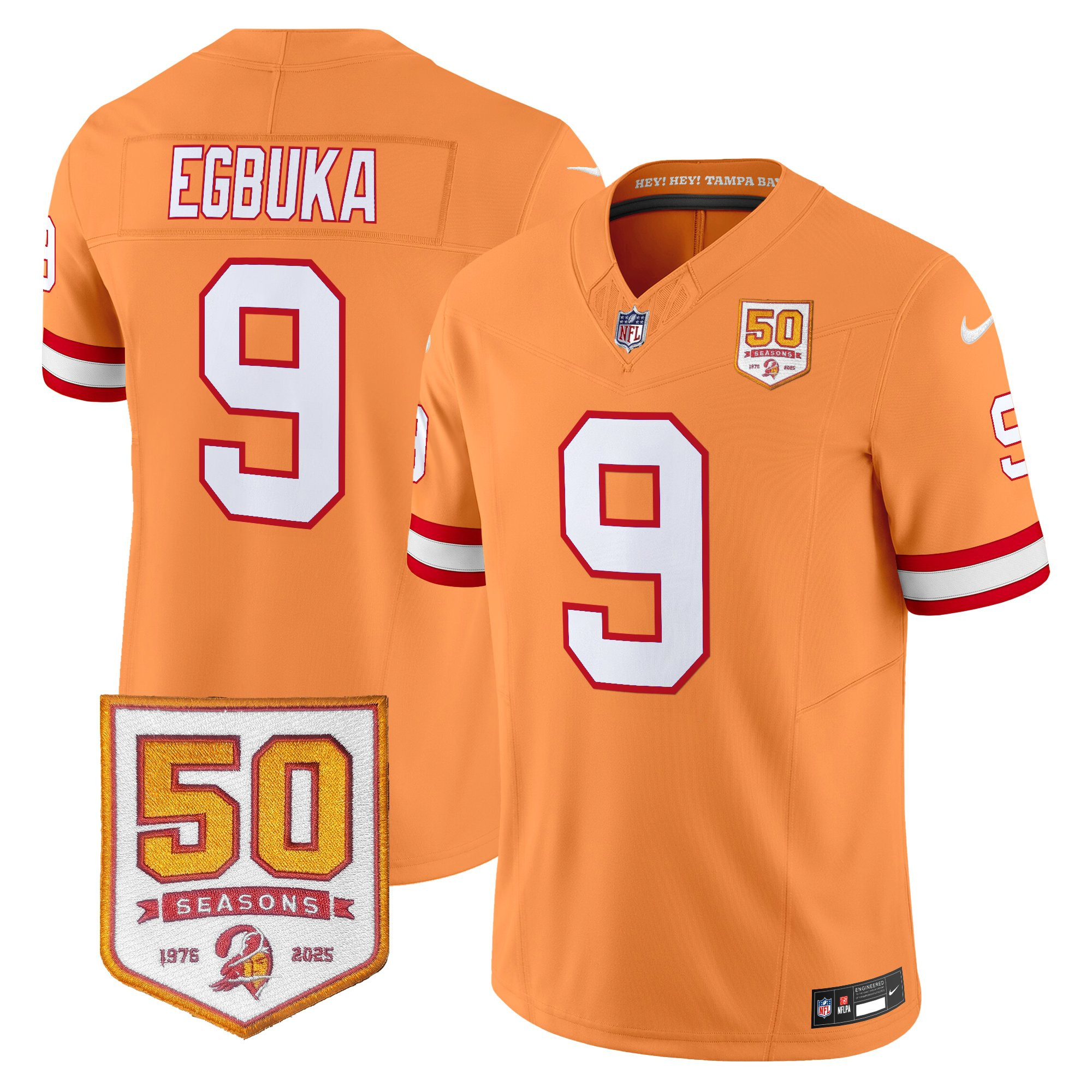 Men's Tampa Bay Buccaneers Throwback 50th Season Patch Vapor Limited Jersey - All Stitched - Image 17