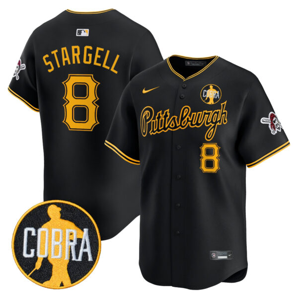Men's Pittsburgh Pirates 'Dave Parker Cobra Patch' Vapor Premier Limited Jersey - All Stitched - Image 10