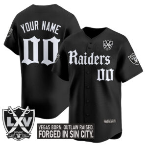 Las Vegas Raiders 'Gothic Sin City Shadows Edition' Vapor Baseball Custom Jersey - All Stitched