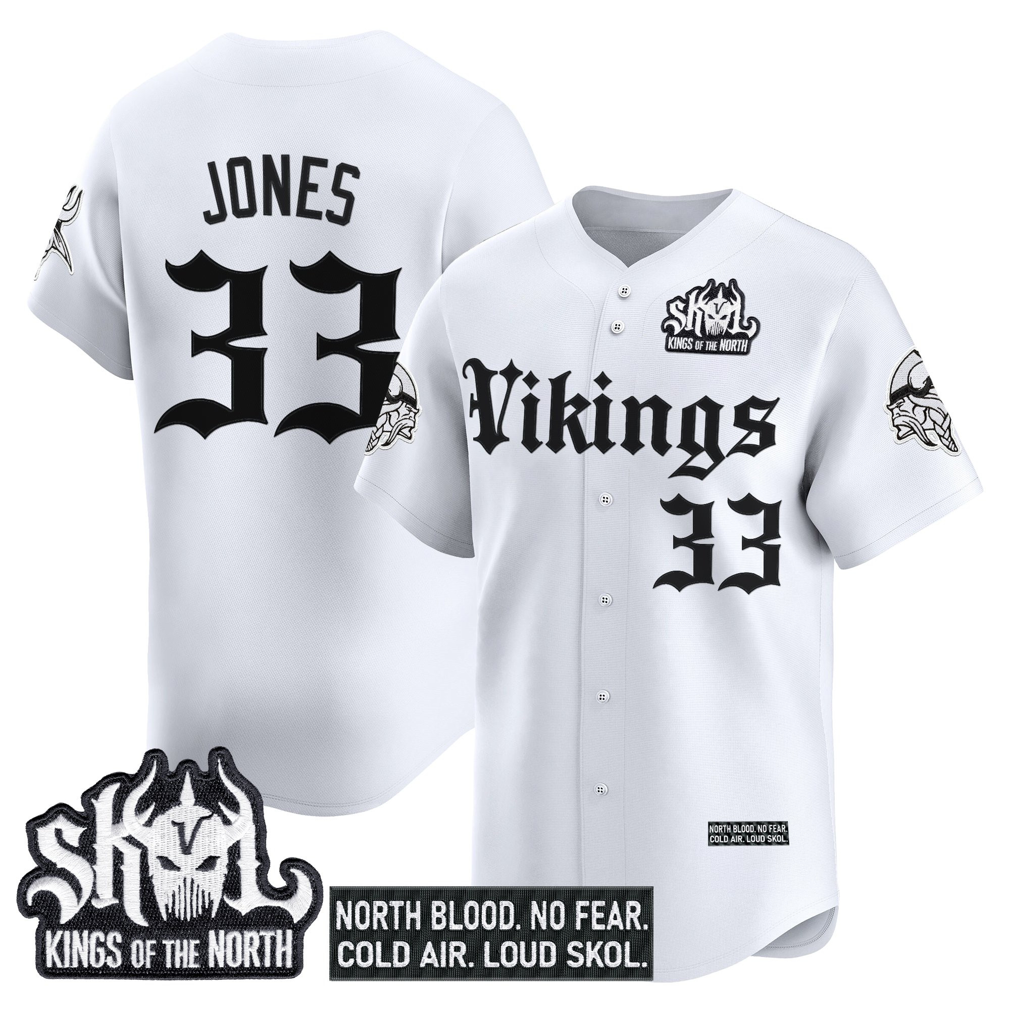 Men's Minnesota Vikings 'Gothic Norseblood Edition' Vapor Baseball Jersey - All Stitched - Image 15