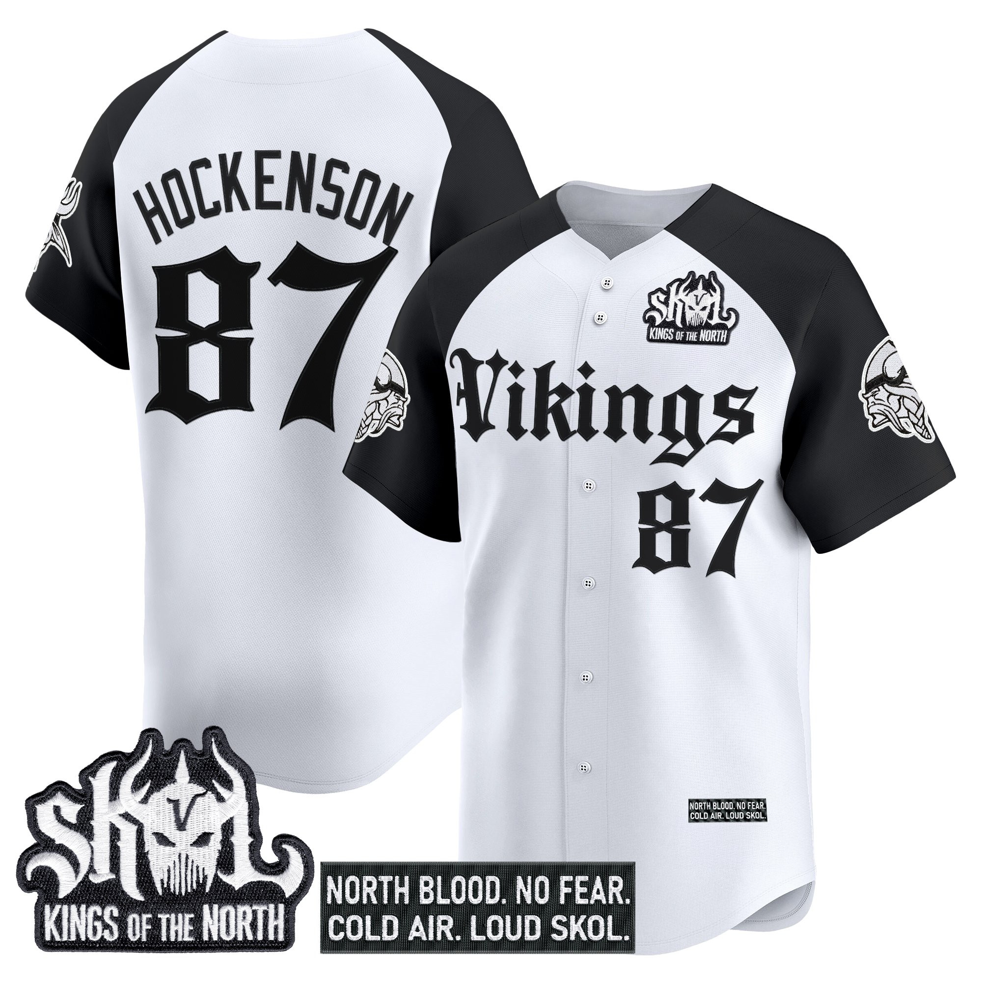 Men's Minnesota Vikings 'Gothic Norseblood Edition' Vapor Baseball Jersey - All Stitched - Image 28