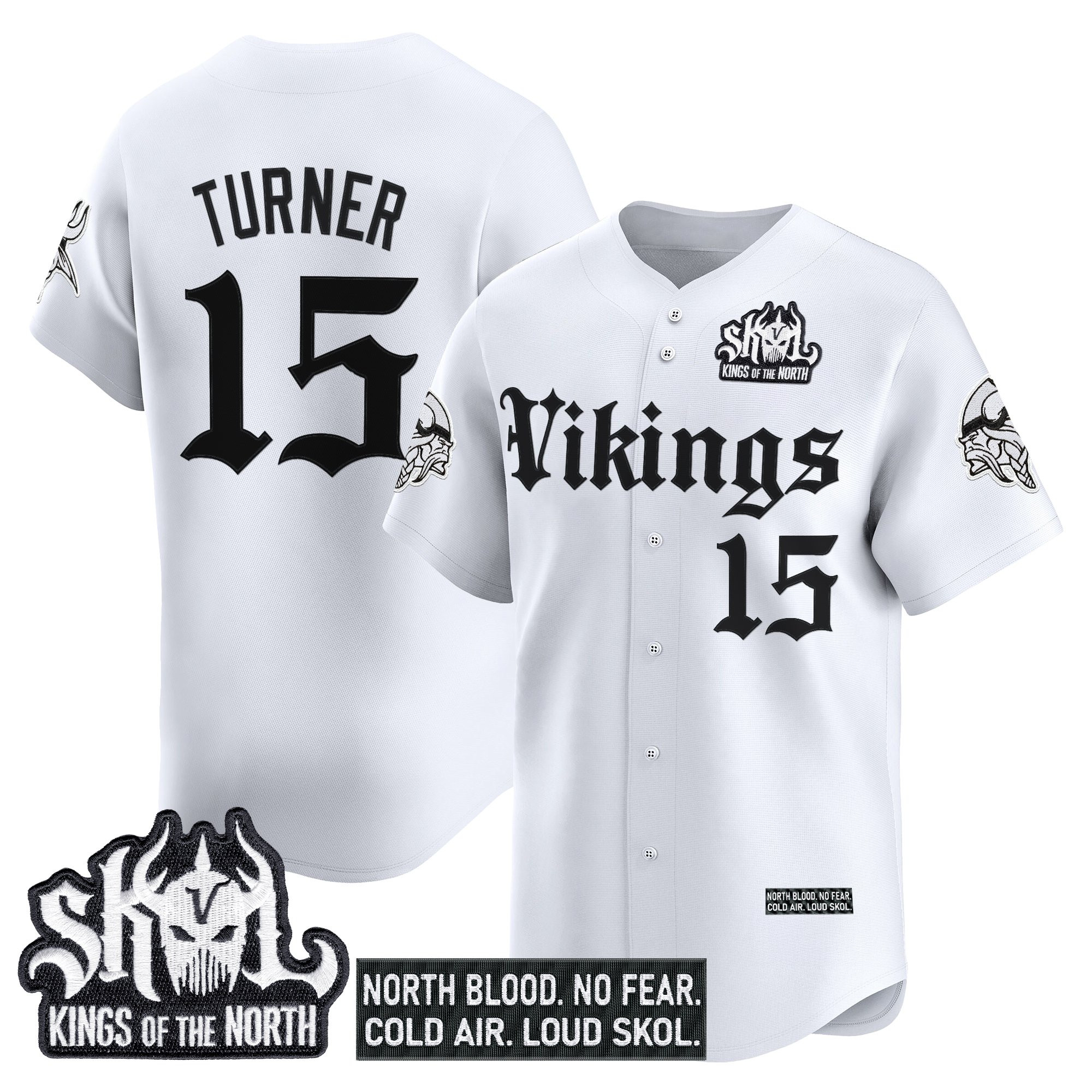 Men's Minnesota Vikings 'Gothic Norseblood Edition' Vapor Baseball Jersey - All Stitched - Image 14