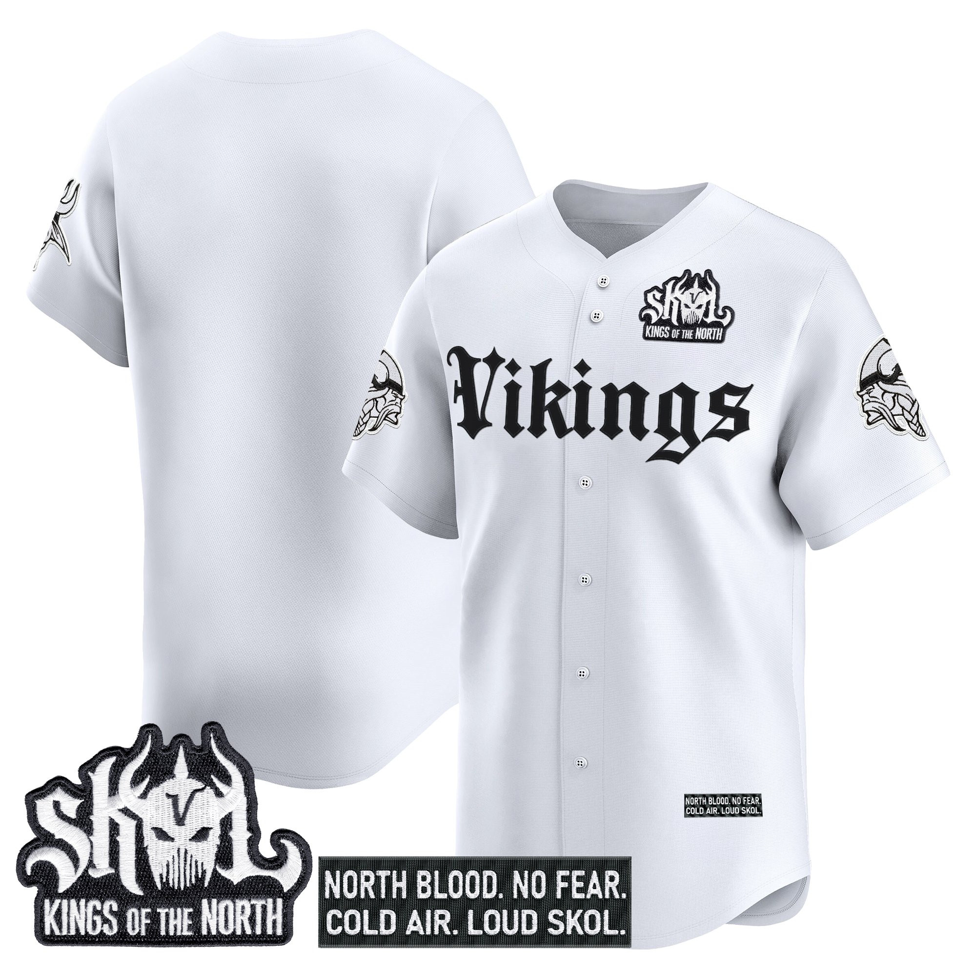 Men's Minnesota Vikings 'Gothic Norseblood Edition' Vapor Baseball Jersey - All Stitched - Image 20
