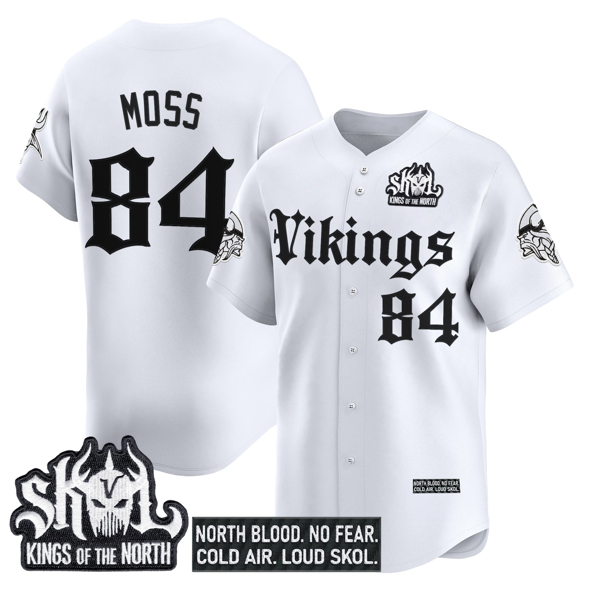 Men's Minnesota Vikings 'Gothic Norseblood Edition' Vapor Baseball Jersey - All Stitched - Image 19