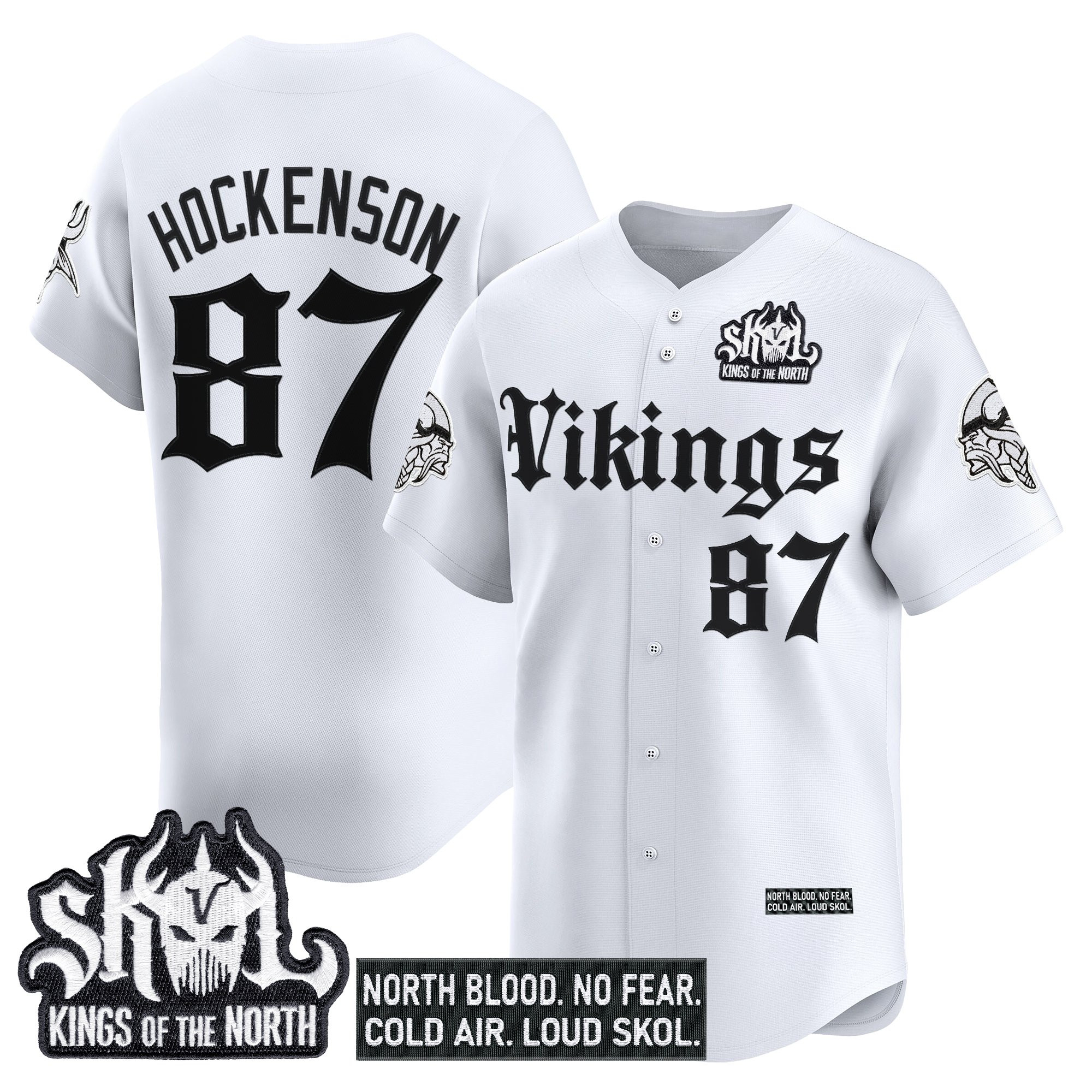 Men's Minnesota Vikings 'Gothic Norseblood Edition' Vapor Baseball Jersey - All Stitched - Image 18
