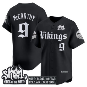 Men's Minnesota Vikings 'Gothic Norseblood Edition' Vapor Baseball Jersey - All Stitched