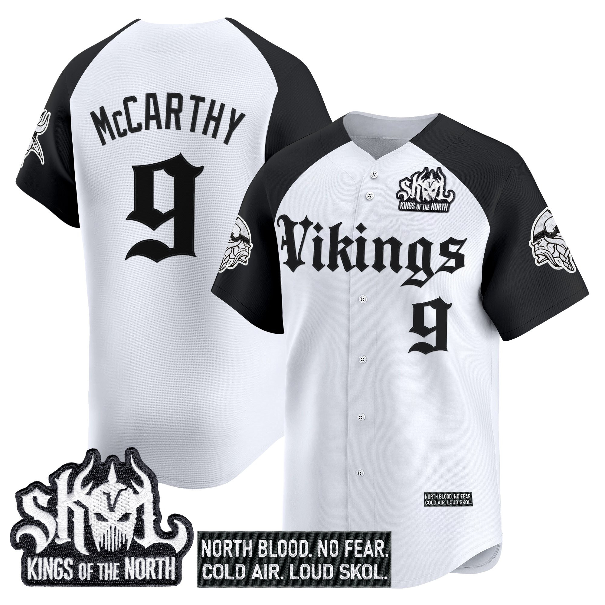 Men's Minnesota Vikings 'Gothic Norseblood Edition' Vapor Baseball Jersey - All Stitched - Image 21